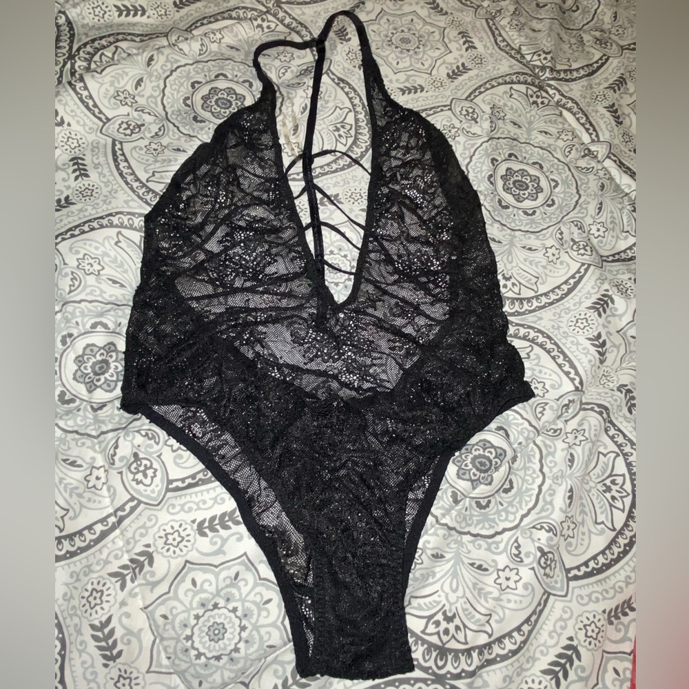 Victoria Secret Black Lacy Teddy S/P